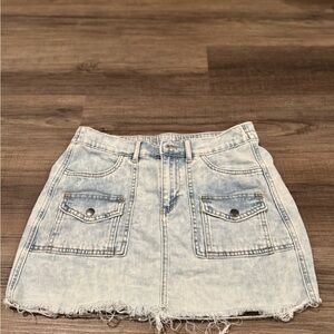 Aerie Light Blue Denim Mini Skirt